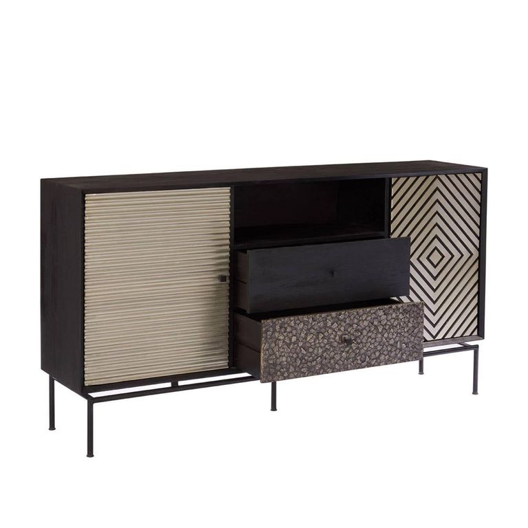 Boho Sideboard - 160cm - Large - Black Mango Wood