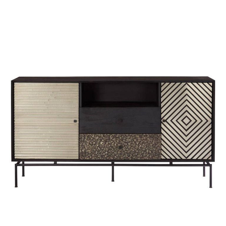 Boho Sideboard - 160cm - Large - Black Mango Wood