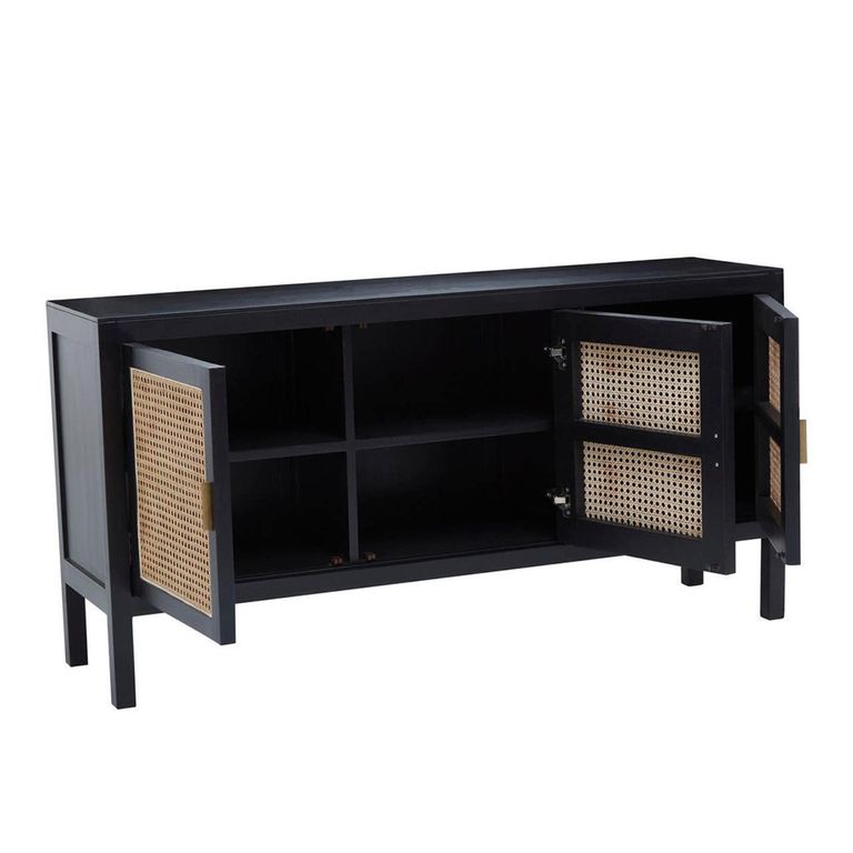 Corso Sideboard - 3 Door - Medium - Black Birchwood - 150cm