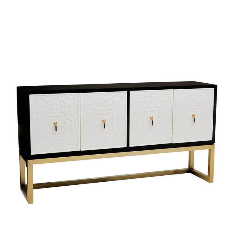 Dumas Sideboard - 4 Door - Large - Black and White - 170cm