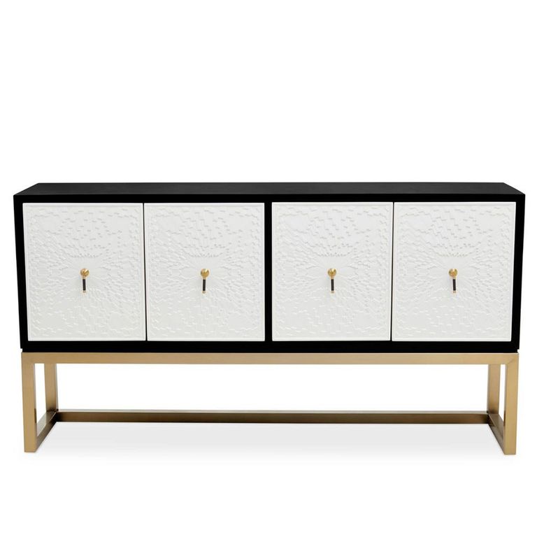 Dumas Sideboard - 4 Door - Large - Black and White - 170cm