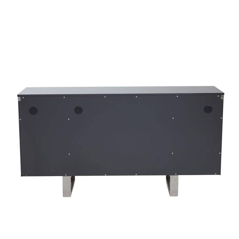 Genoa Sideboard - 4 Door - Medium - Fluted - Grey - 146cm