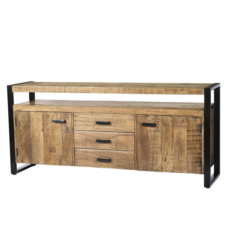 Nairobi Sideboard - 2 Door - 3 Drawer - Large - Natural - Rustic Mango Wood