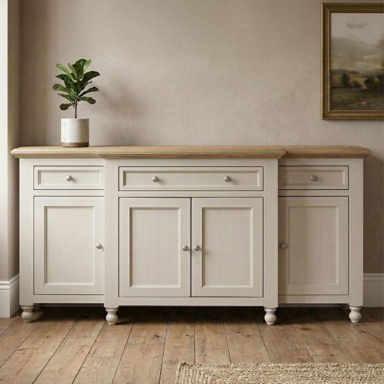 Chateau Sideboard - 4 Door - Large - Grey Painted - Pine