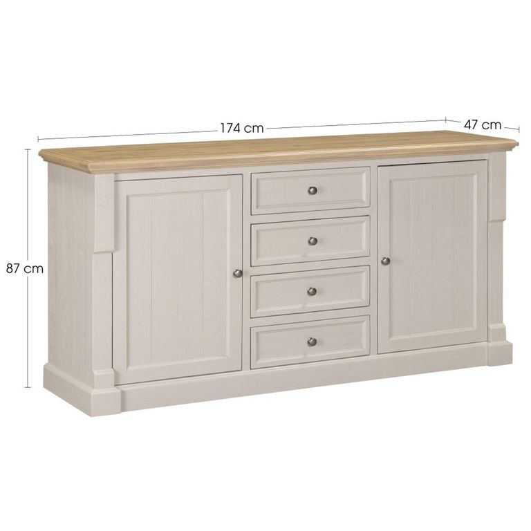 Chateau Sideboard - Large - Grey Painted - Pine