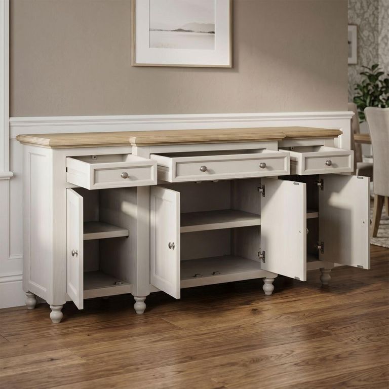 Chateau Sideboard - 4 Door - Large - Grey Painted - Pine