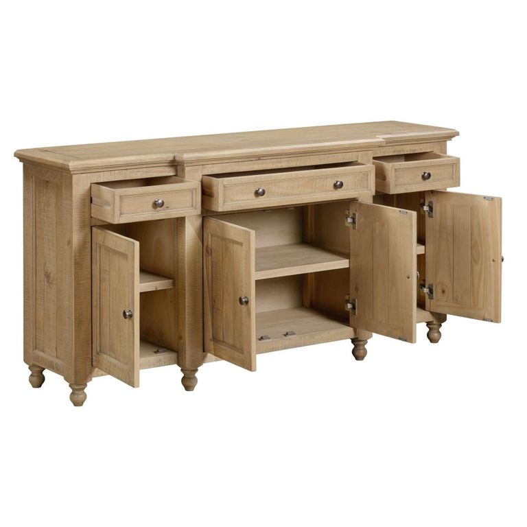 Chateau Sideboard - 4 Door - Large - Natural - Rustic Pine