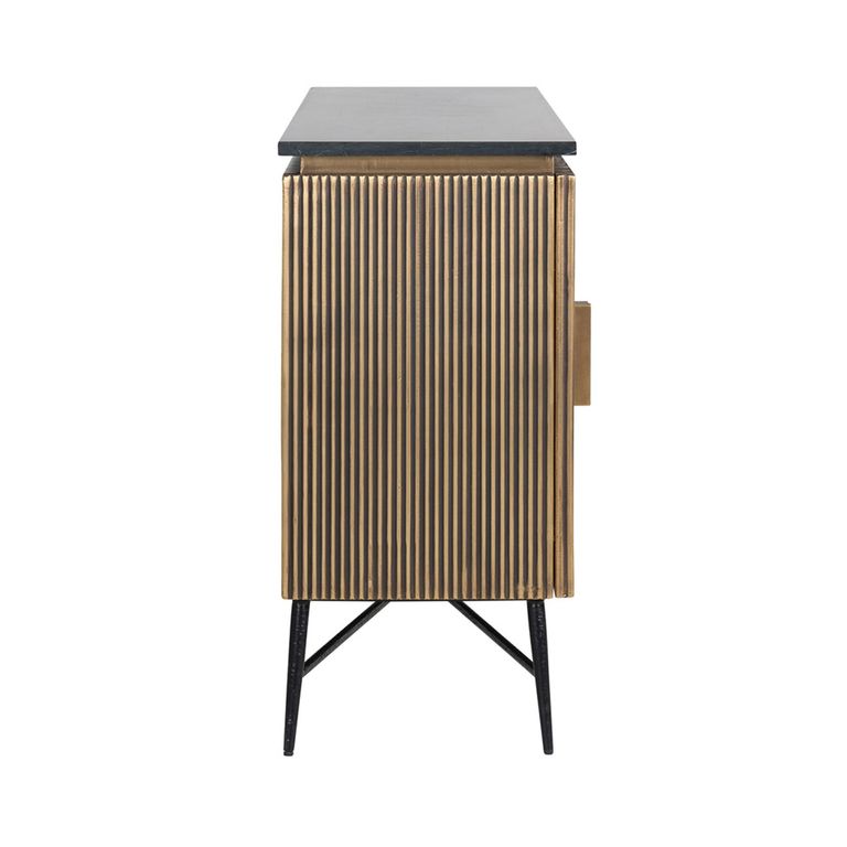 Ironville Brass Ribbed Large 4 Door Sideboard