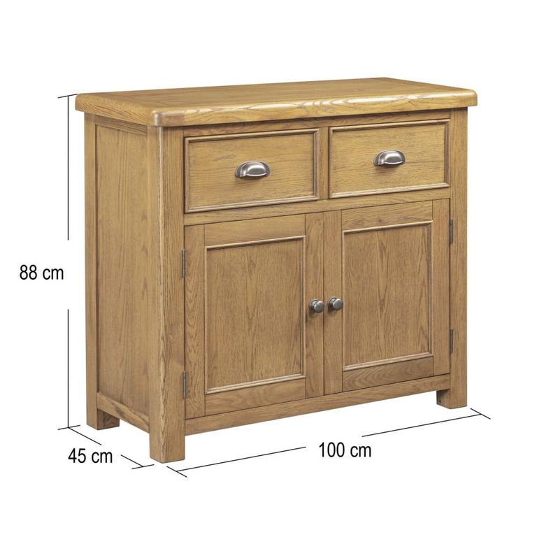Dorchester Sideboard - 2 Door - 2 Drawer - Medium - Rustic Oak