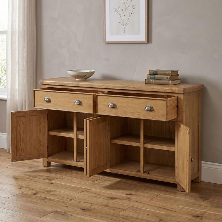 Dorchester Sideboard - 4 Door - Extra Large - Rustic Oak