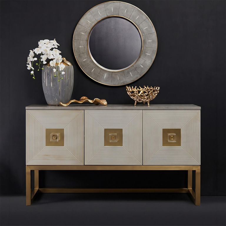 Duvali Sideboard - 3 Door - Medium - Silver and Gold - 150cm