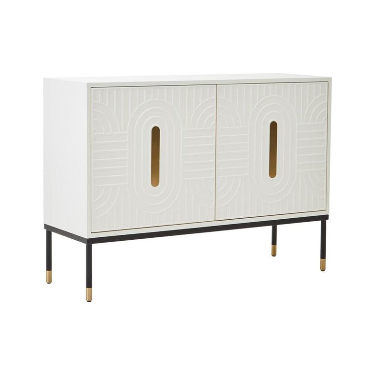 Danta Sideboard - 2 Door - Small - Off White Wood - 120cm