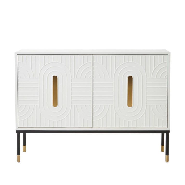 Danta Sideboard - 2 Door - Small - Off White Wood - 120cm