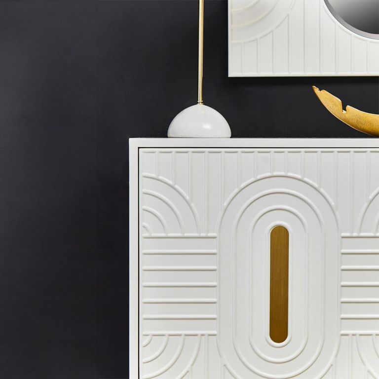 Danta Sideboard - 2 Door - Small - Off White Wood - 120cm