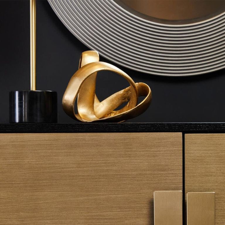 Davoli Sideboard - 2 Door - Small - Black and Gold - 100cm