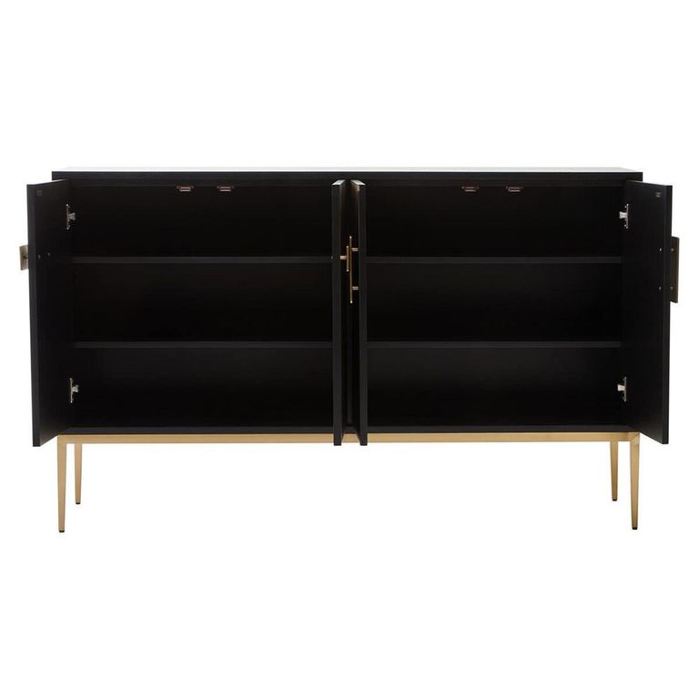 Davoli Sideboard - 4 Door - Medium - Black and Gold - 150cm