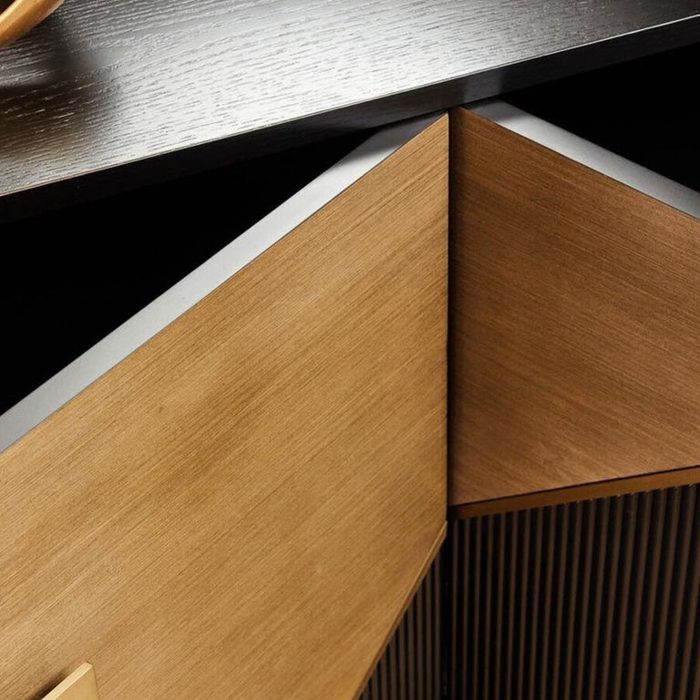 Davoli Sideboard - 4 Door - Medium - Black and Gold - 150cm