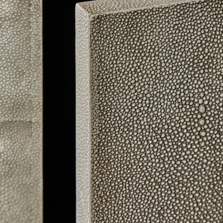 Deruta Sideboard - 4 Door - Medium - Grey Faux Shagreen - 154cm