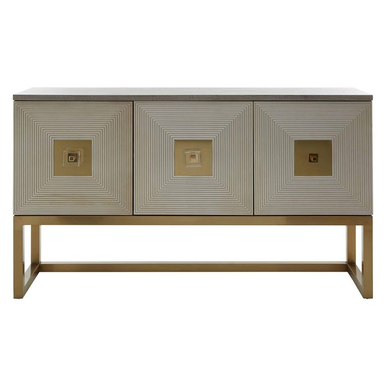Duvali Sideboard - 3 Door - Medium - Silver and Gold - 150cm