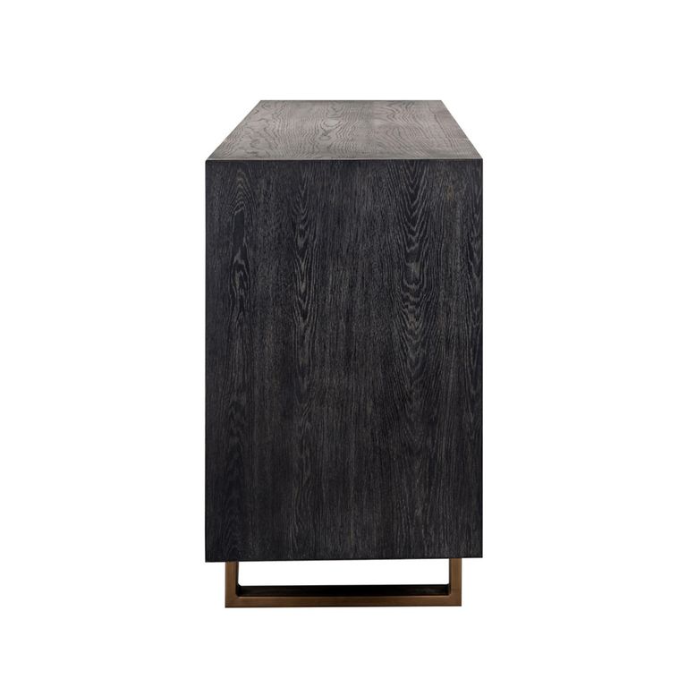 Hunter Black Oak 200cm Extra Large Sideboard with Gold Trim