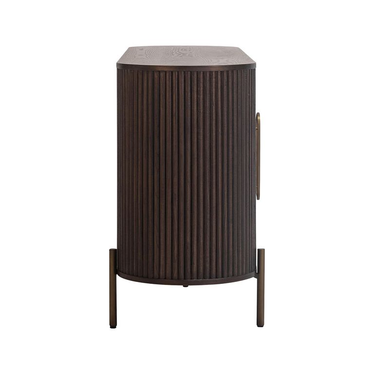 Luxor Brushed Brass Ribbed 4 Door Extra Large Curved Sideboard