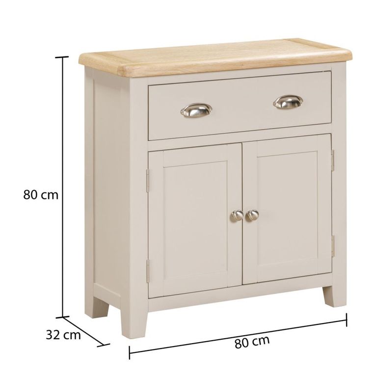 Windermere Painted Sideboard - 2 Door - 1 Drawer - Compact - Oyster Grey