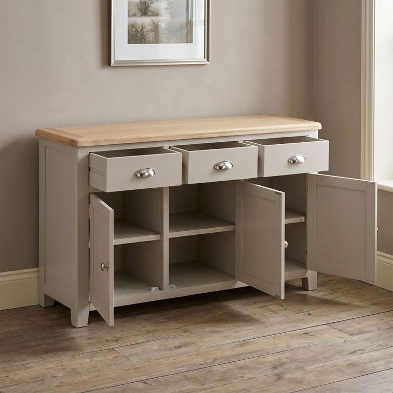 Windermere Painted Sideboard - 3 Door - Large - Oyster Grey