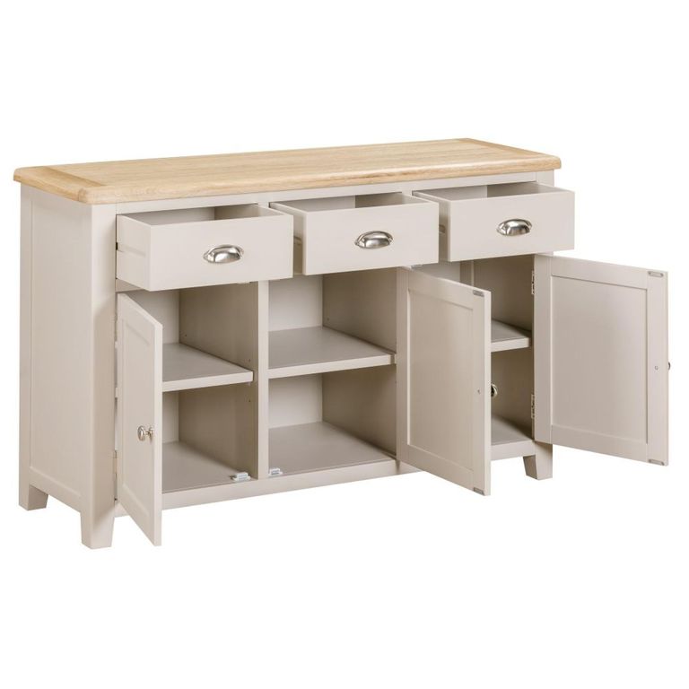 Windermere Painted Sideboard - 3 Door - Large - Oyster Grey