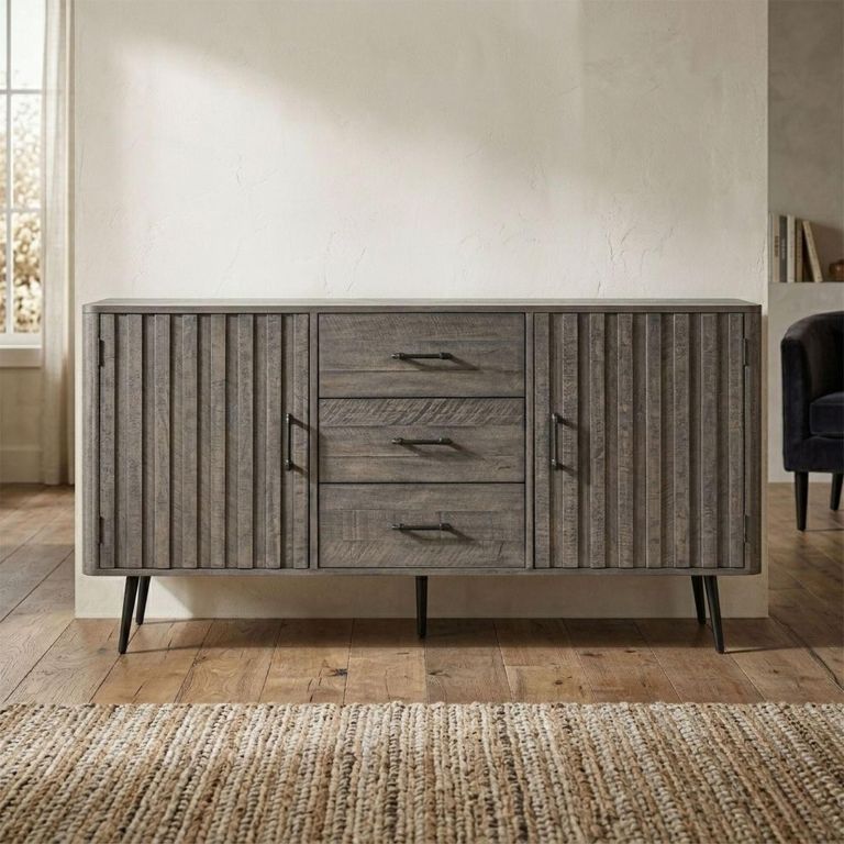 Monarch Sideboard - 2 Door - 3 Drawer - Large - Dark Grey - Wooden