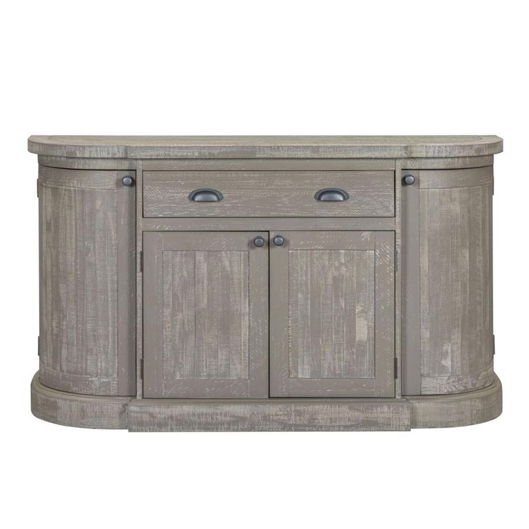 Bordeaux Curved Sideboard - 4 Door - 1 Drawer - Large - Grey - Wooden