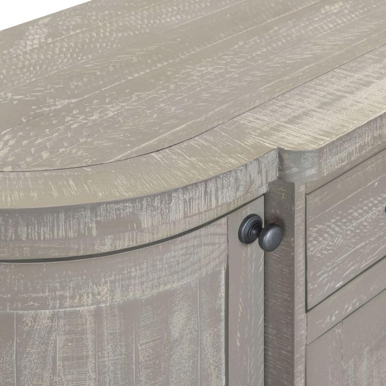 Bordeaux Curved Sideboard - 4 Door - 1 Drawer - Large - Grey - Wooden