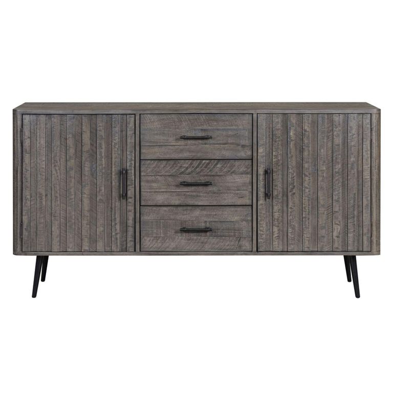Monarch Sideboard - 2 Door - 3 Drawer - Large - Dark Grey - Wooden