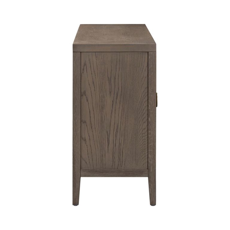 Oslo Sideboard - 4 Door - Medium - Circular Groove Design - Vintage Brown - Wooden