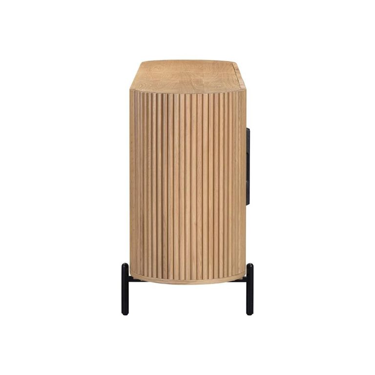 Stockholm Curved Fulted Sideboard - 4 Door - Large - Light Oak - Wooden
