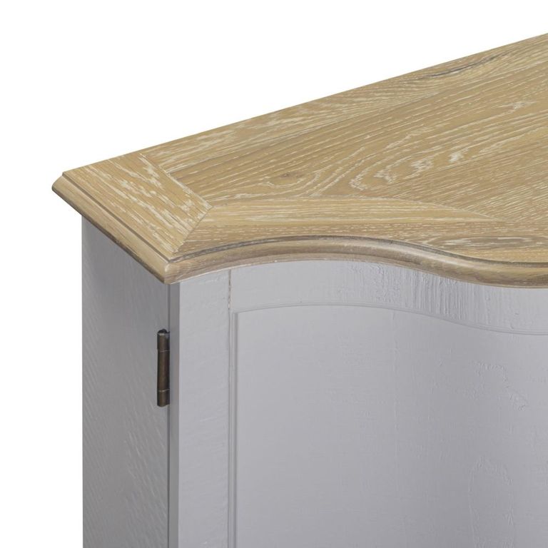 Toulouse Curved Sideboard - 4 Door - Medium - Grey - Wooden