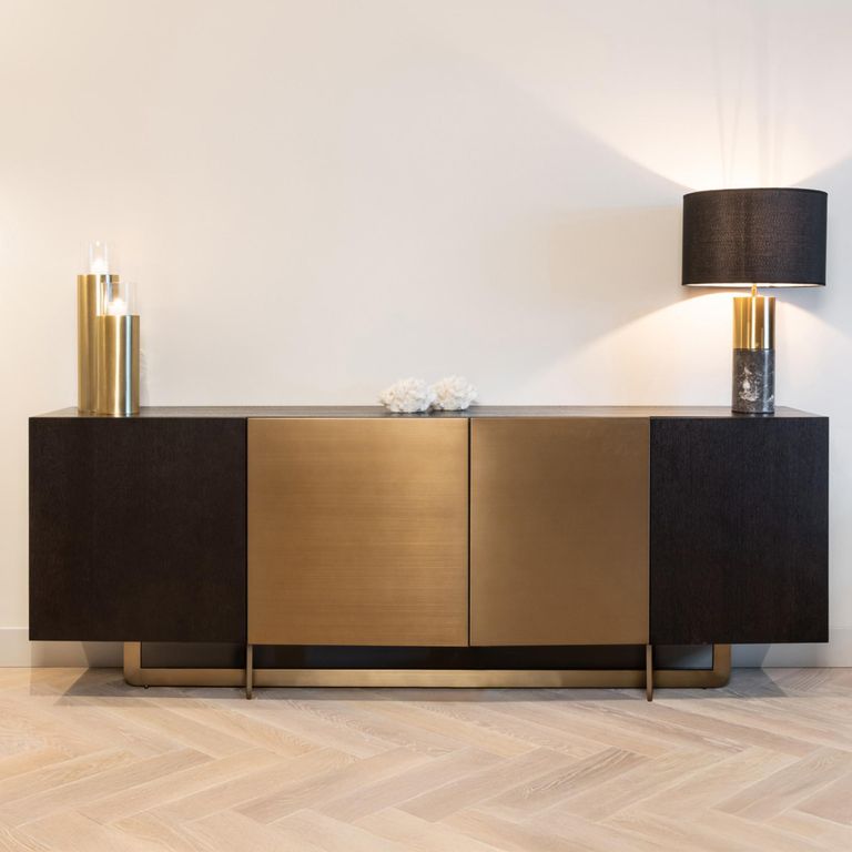 Alexander Jones Sideboard - 4 Door - Extra Large - Charcoal and Brass