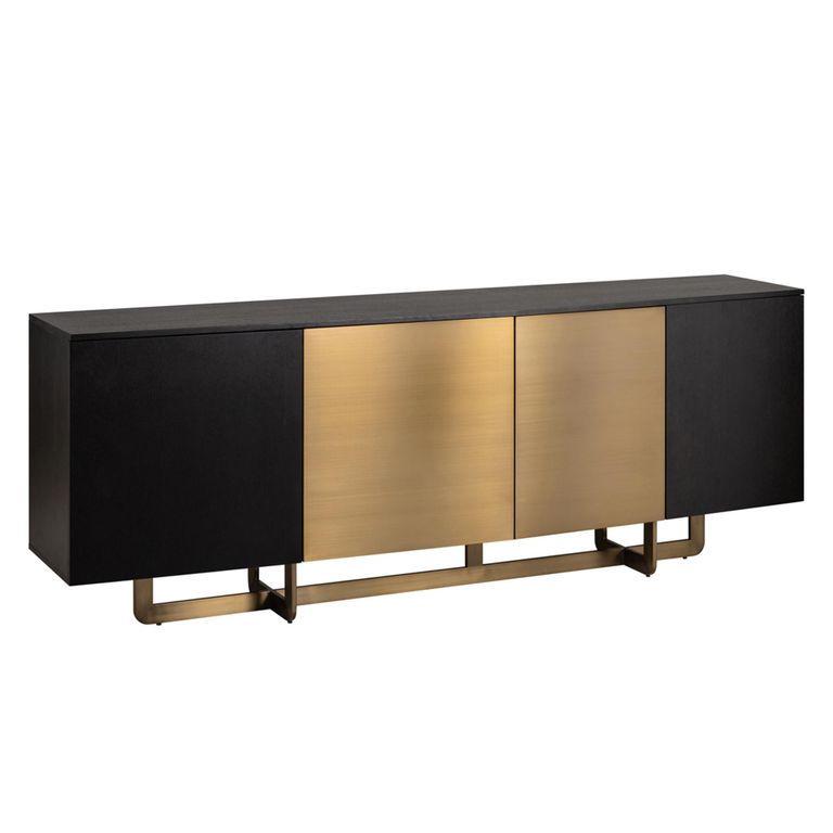 Alexander Jones Sideboard - 4 Door - Extra Large - Charcoal and Brass