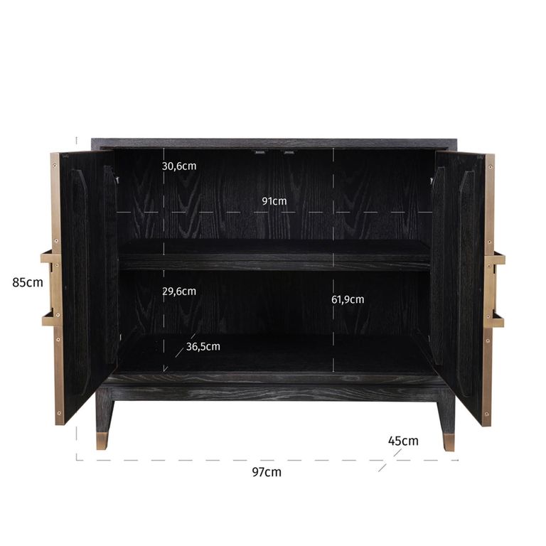 Bloomville Sideboard - 2 Door - Medium - Shagreen Faux Leather