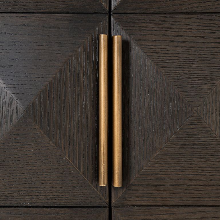 Claremont Sideboard - 4 Door - Extra Large - Geometric - Brown - Travertine Top