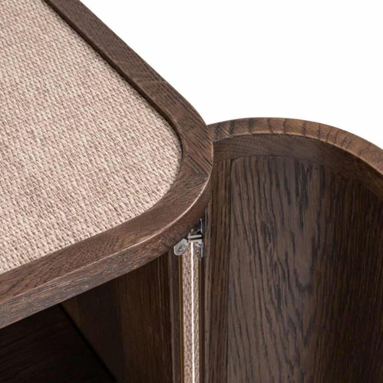 Willox Curved Sideboard - 2 Door - Compact - Beige and Brown - Oak
