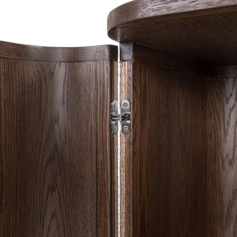 Willox Curved Sideboard - 2 Door - Compact - Beige and Brown - Oak