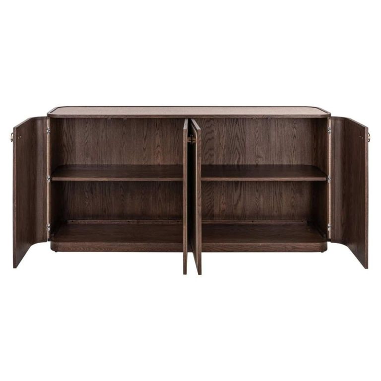 Willox Curved Sideboard - 4 Door - Large - Beige and Brown - Oak