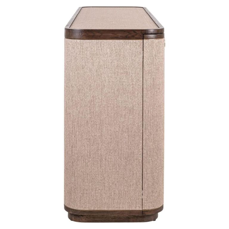 Willox Curved Sideboard - 4 Door - Large - Beige and Brown - Oak