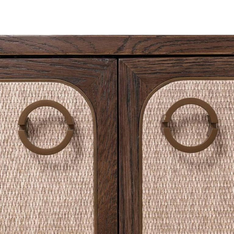 Willox Curved Sideboard - 4 Door - Large - Beige and Brown - Oak