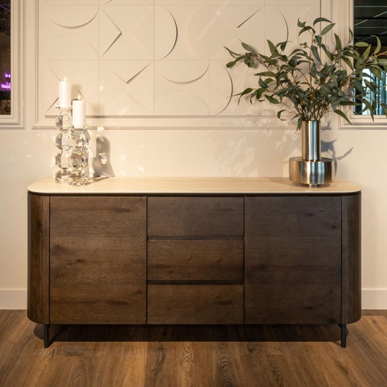 Ritz Beige Ceramic Top Extra Large 2 Door Sideboard