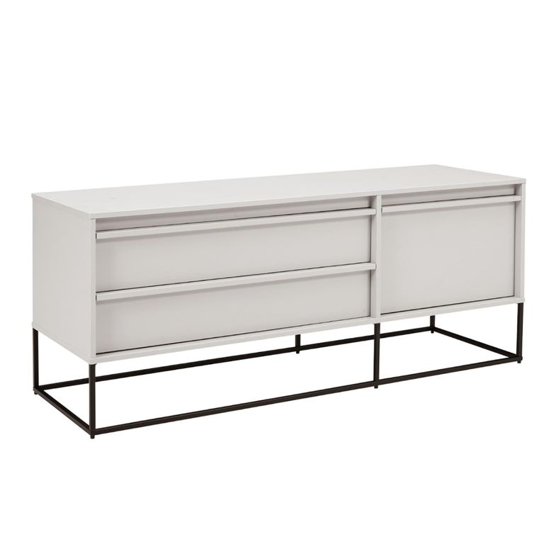 Albion Medium Sideboard - 3 Drawer - Stone Grey and Black