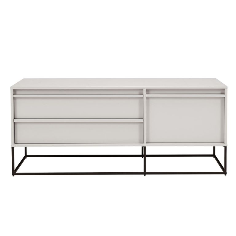 Albion Medium Sideboard - 3 Drawer - Stone Grey and Black