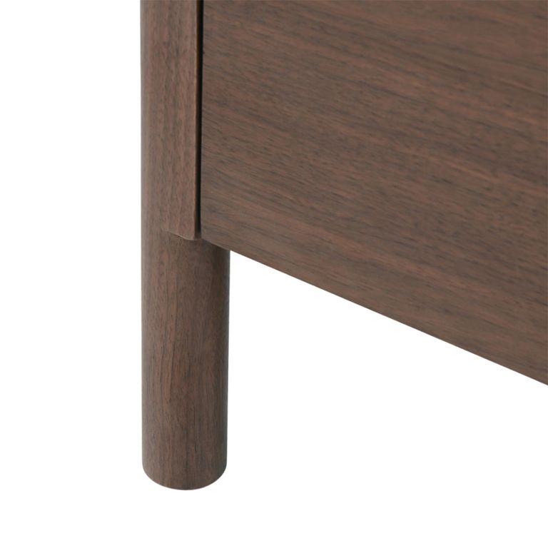 Willow Medium Sideboard - 3 Door - Tobacco Walnut and Beige - Wood and Marble Effect