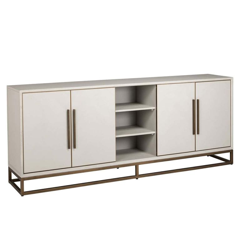 Whitebone Brass 4 Door Sideboard - 225cm