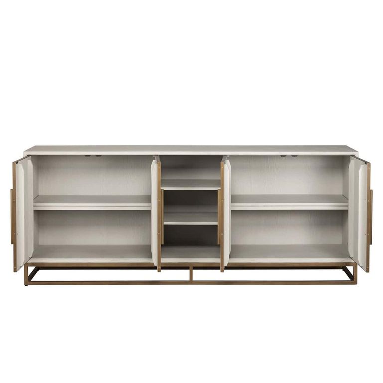Whitebone Brass 4 Door Sideboard - 225cm